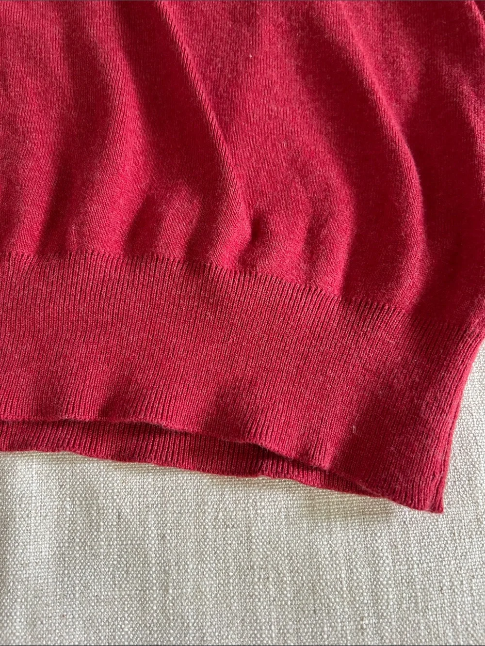 Vintage Polo by Ralph Lauren Pima Cotton V-Neck Sweater Men's Medium Red Casual
